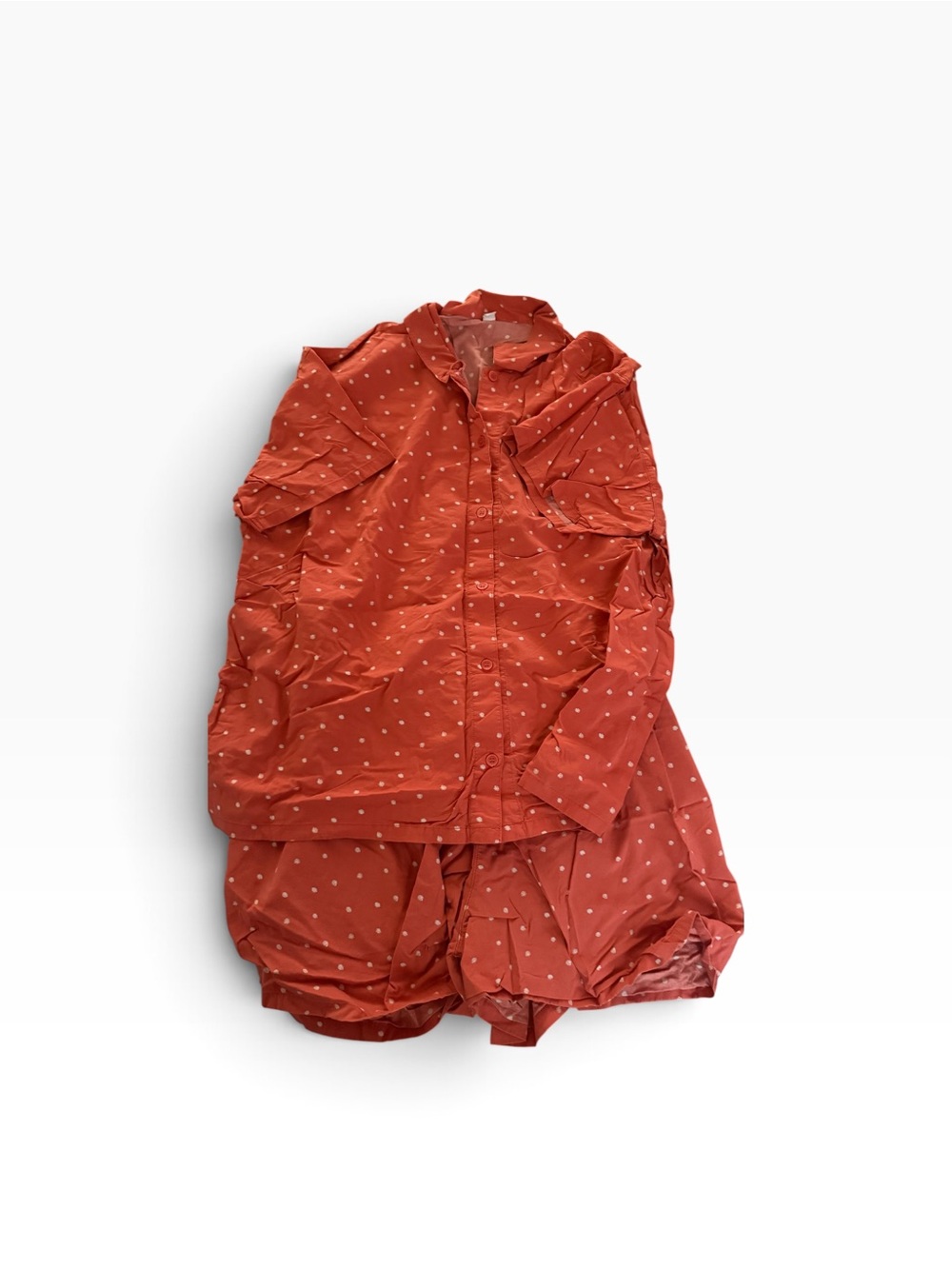 Uniqlo Rust Red Polka Dot Women's Pajama Set